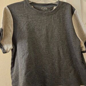 Meta activewear Distressed crop grey Colorblock jerseygym workout Gym top 1X